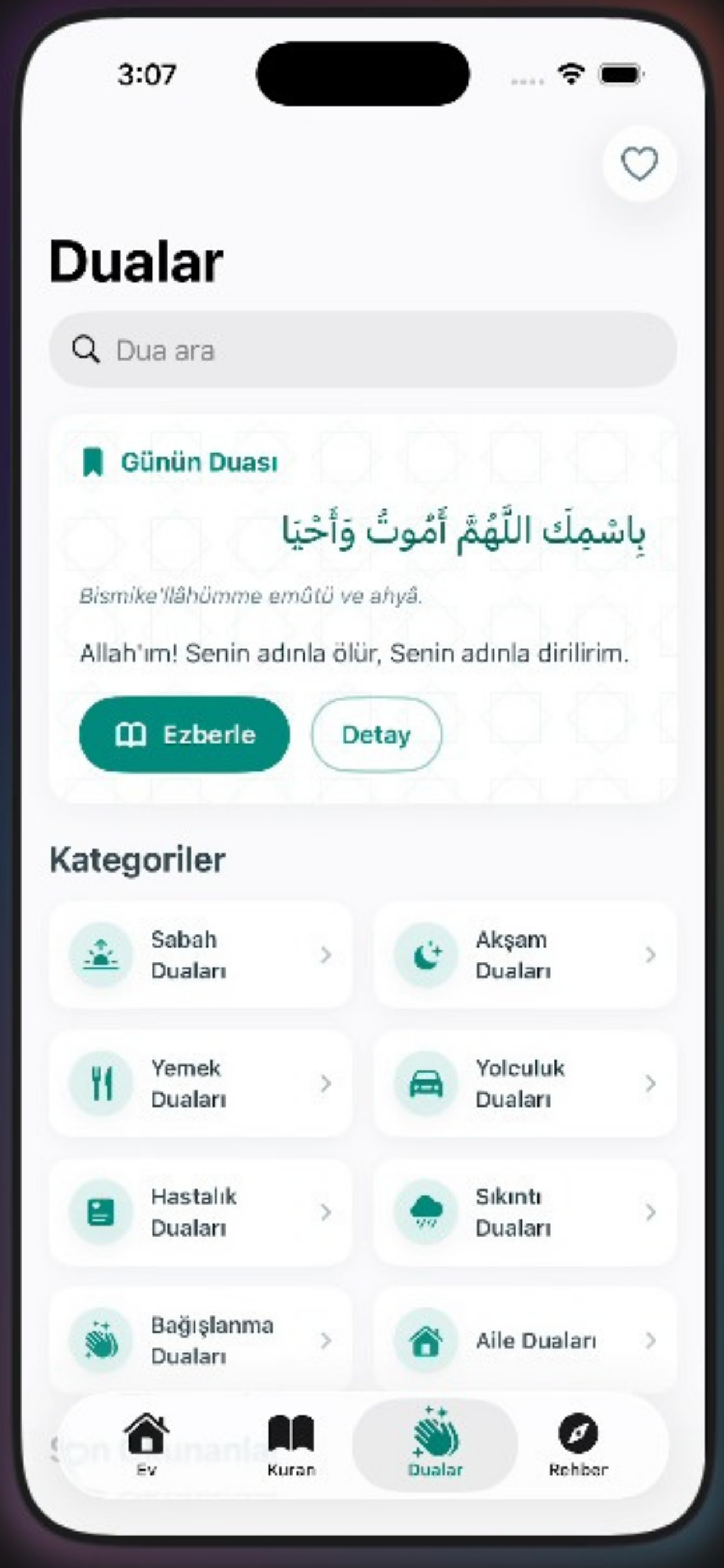 Huzur İslam - Dualar Ekranı